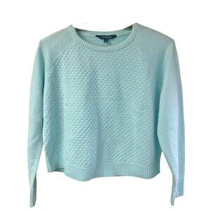 Retro TAngo Seafoam Acrylic Knit Honeycomb Crew‎ Neck Sweater